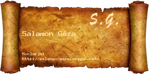 Salamon Géza névjegykártya