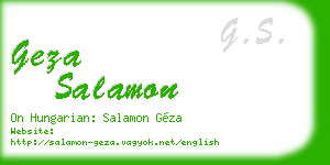 geza salamon business card